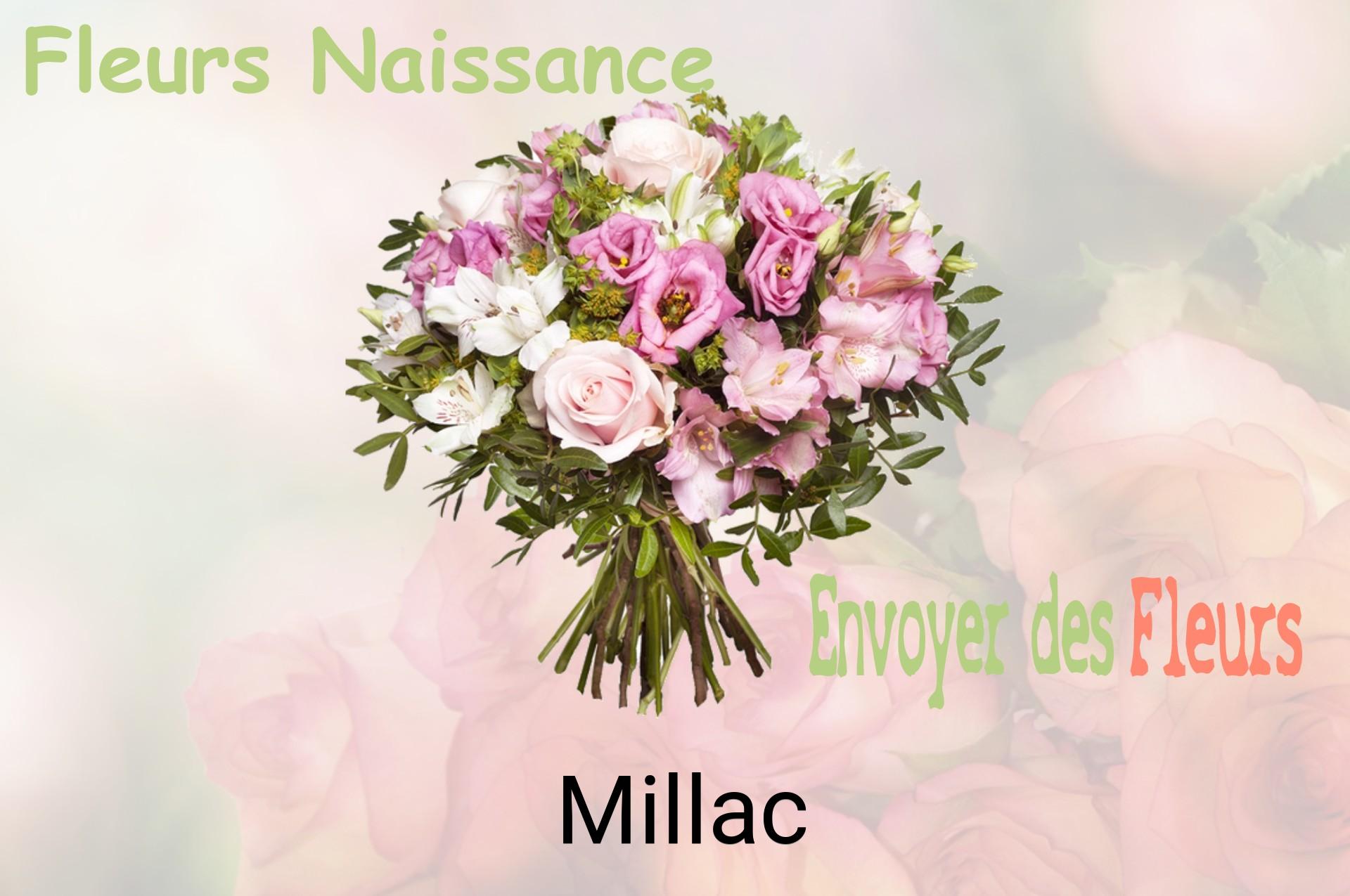 Bouquet de fleurs de naissance livré à Millac