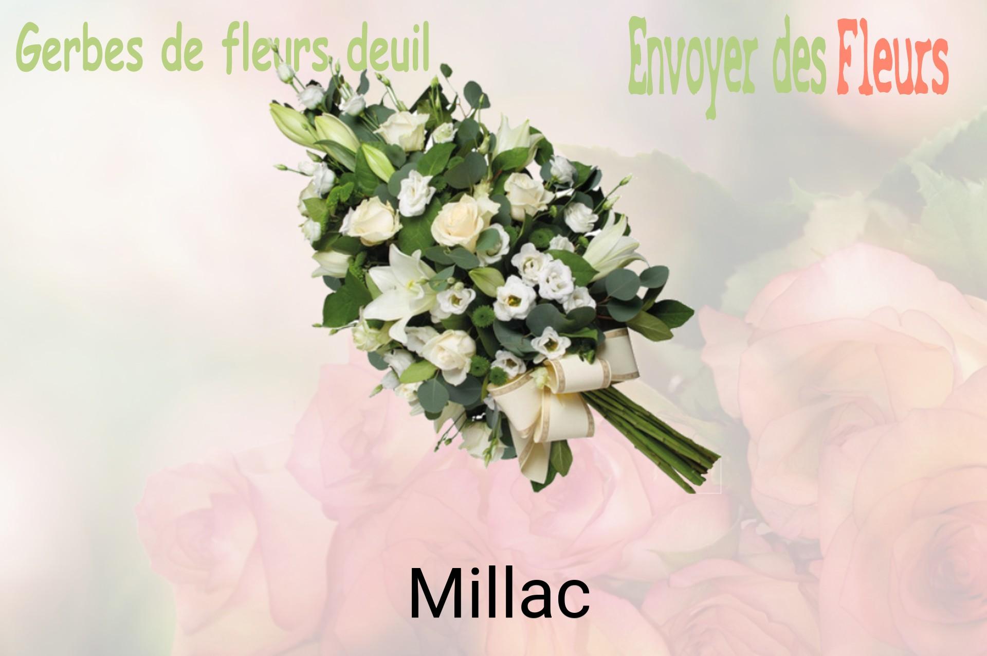 Gerbe de fleurs de deuil livrée à Millac